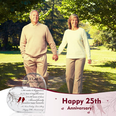 25th Years of Marriage  Heart Marriage Keepsake Decoration Gift